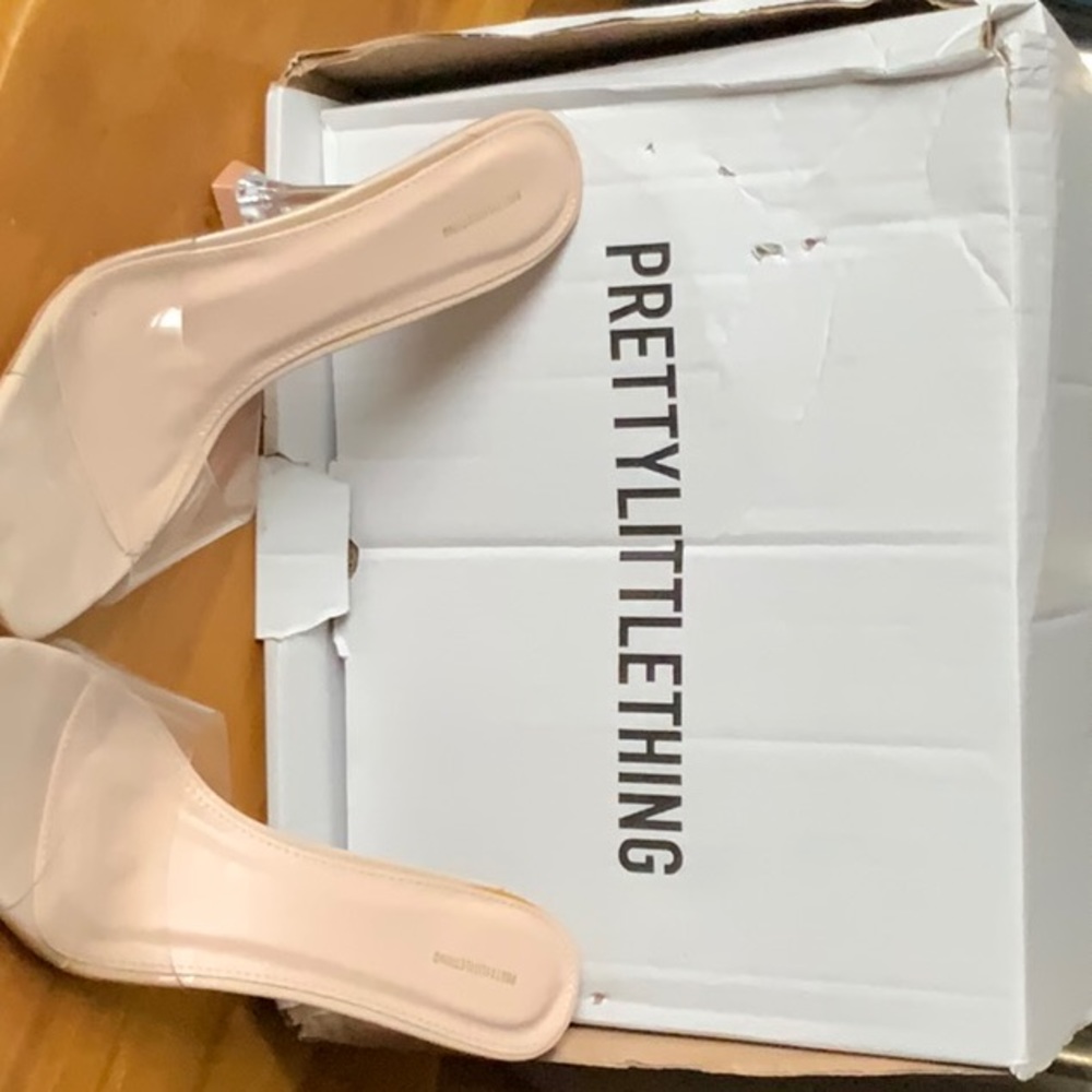 PLT: Clear Mule Sculpted Heels